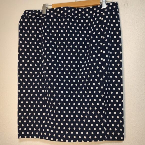 Stitch Fix Pixley Navy June Polka Dot Straight Pencil Skirt Size XL - Picture 1 of 6